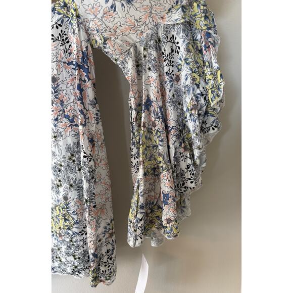 Boho Off Shoulder Floral Bell Sleeve Blouse | Women’s Small | NWT - Picture 3 of 6